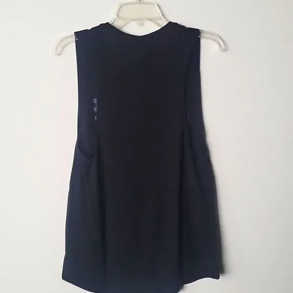 NWT Private S Party Graphic Yoga Nah Maste Namaste Muscle Long Tank Funny Black - Picture 7 of 7